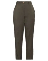 Momoní Woman Pants Military Green Size 4 Viscose, Virgin Wool In Green