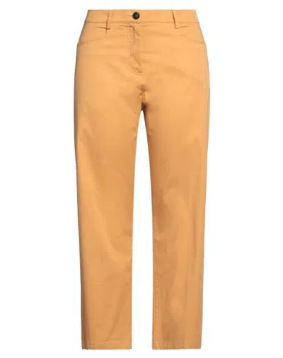 Momoní Woman Pants Mustard Size 4 Cotton, Elastane In Yellow