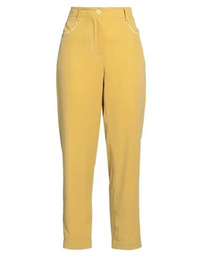 Momoní Woman Pants Mustard Size 8 Lyocell, Polyester In Yellow