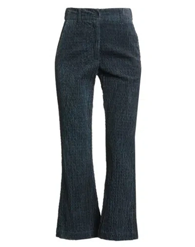 Momoní Woman Pants Navy Size 2 Cotton, Elastane In Blue