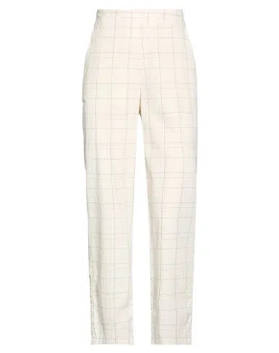 Momoní Woman Pants Off White Size 8 Cotton, Polyamide, Elastane In Neutral