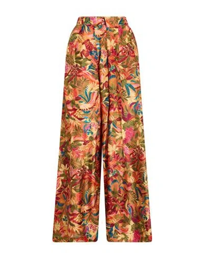Momoní Woman Pants Orange Size 4 Silk In Multi