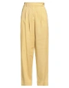 Momoní Woman Pants Pastel Yellow Size 4 Cotton, Elastane In Yellow