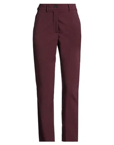 Momoní Woman Pants Plum Size 2 Polyester, Wool, Viscose, Elastane In Purple