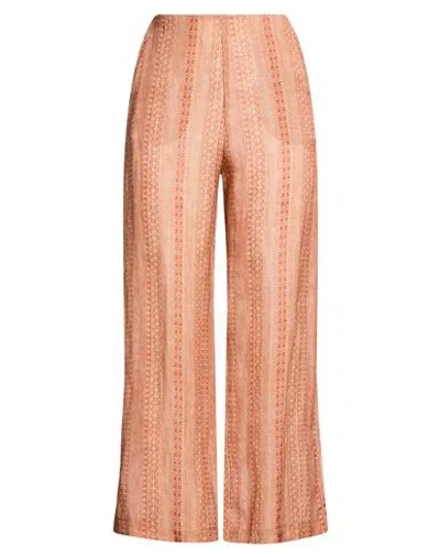 Momoní Woman Pants Rust Size 4 Viscose, Linen In Pink