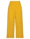 Momoní Woman Pants Yellow Size 8 Cotton, Elastane In Yellow