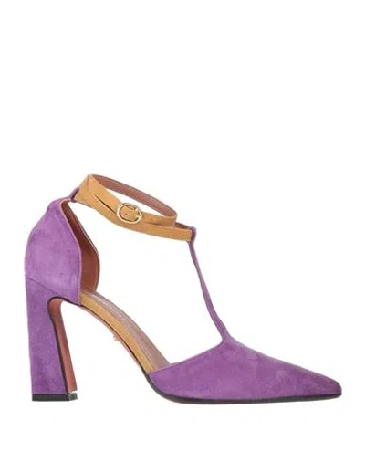 Momoní Woman Pumps Mauve Size 9 Leather In Purple