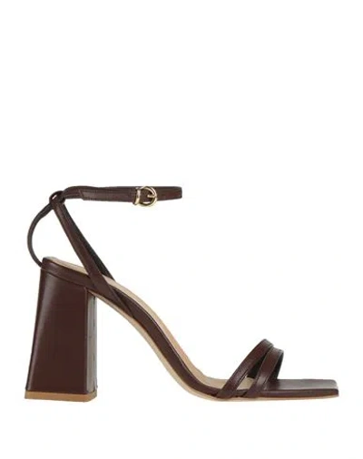 Momoní Woman Sandals Dark Brown Size 8 Soft Leather