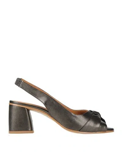 Momoní Woman Sandals Lead Size 6 Polyurethane, Viscose In Grey