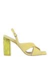 Momoní Woman Sandals Lime Green Size 10 Leather In Green