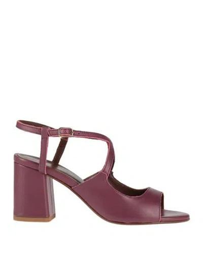 Momoní Woman Sandals Mauve Size 6 Leather In Purple