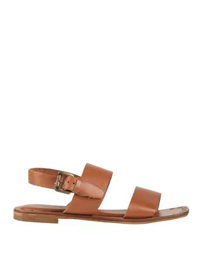 Momoní Woman Sandals Tan Size 7 Leather In Brown