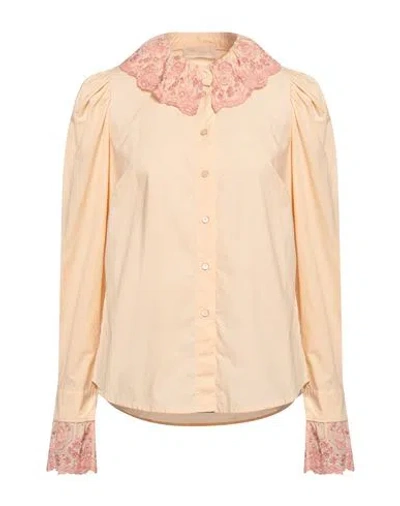 Momoní Woman Shirt Apricot Size 8 Cotton In Orange