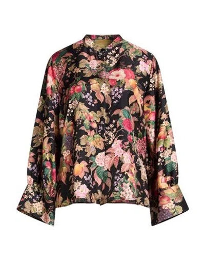 Momoní Woman Shirt Black Size 10 Silk In Multi