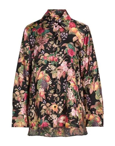 Momoní Woman Shirt Black Size 12 Silk In Multi