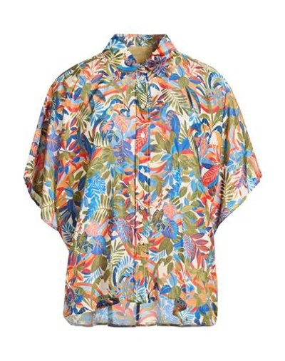 Momoní Woman Shirt Blue Size 6 Silk In Multi