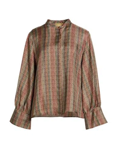 Momoní Woman Shirt Brown Size 10 Silk In Animal Print