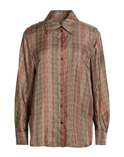 Momoní Woman Shirt Brown Size 12 Silk In Multi
