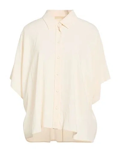 Momoní Woman Shirt Cream Size 8 Acetate, Silk In Neutral