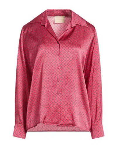 Momoní Woman Shirt Fuchsia Size 6 Silk, Elastane In Multi
