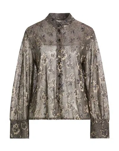 Momoní Woman Shirt Gold Size 6 Viscose, Polyester, Polyamide, Metallic Fiber In Gray