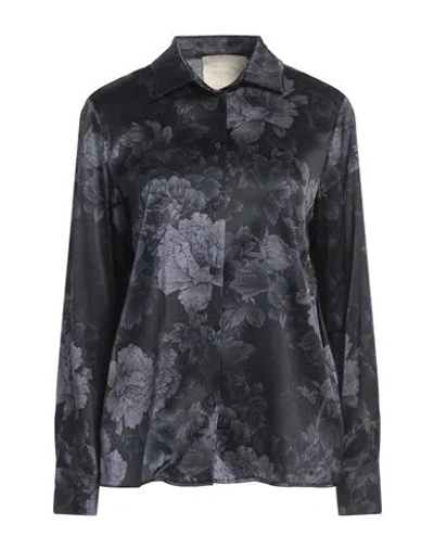 Momoní Woman Shirt Midnight Blue Size 6 Silk, Elastane