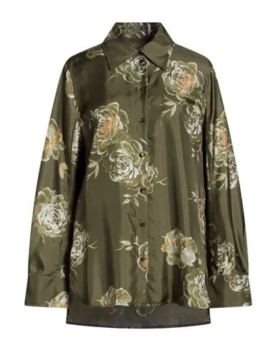 Momoní Woman Shirt Military Green Size 12 Silk