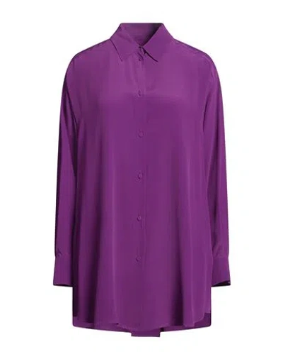 Momoní Woman Shirt Purple Size 8 Acetate, Silk