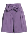 Momoní Woman Shorts & Bermuda Shorts Purple Size 10 Viscose, Cotton, Elastane