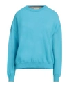 Momoní Woman Sweater Azure Size S Merino Wool, Cashmere In Blue