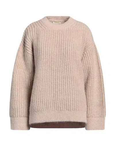 Momoní Woman Sweater Beige Size M Alpaca Wool, Wool, Metallic Polyester, Polyamide In Neutral