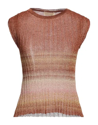 Momoní Woman Sweater Brown Size L Polyester