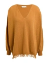 Momoní Woman Sweater Camel Size M Merino Wool, Cashmere In Yellow