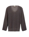 Momoní Woman Sweater Chocolate Brown Size L Viscose, Polyamide, Metallic Polyester
