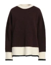 Momoní Woman Sweater Chocolate Brown Size M Wool, Polyamide, Elastane