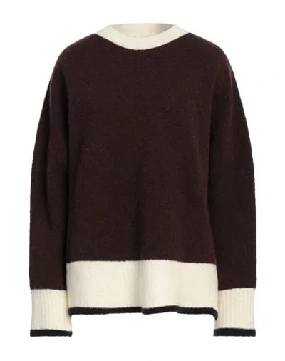 Momoní Woman Sweater Chocolate Brown Size M Wool, Polyamide, Elastane