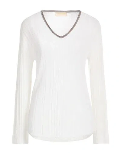 Momoní Woman Sweater Cream Size M Wool, Polyamide In White