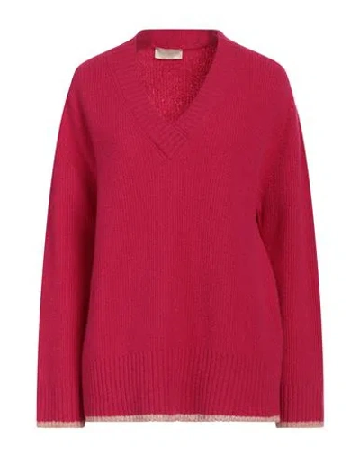 Momoní Woman Sweater Fuchsia Size Xs Virgin Wool, Polyamide, Elastane, Viscose, Metallic Fiber In Pink