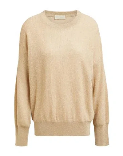 Momoní Woman Sweater Gold Size L Viscose, Alpaca Wool, Polyamide, Metallic Polyester, Wool