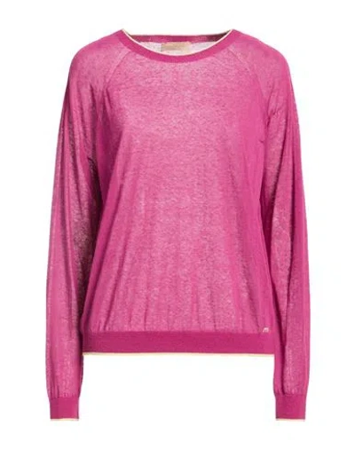 Momoní Woman Sweater Mauve Size M Cotton, Linen, Polyamide In Purple