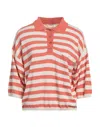 Momoní Woman Sweater Orange Size L Silk In Orange