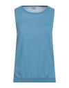 Momoní Woman Sweater Pastel Blue Size M Cotton, Linen, Polyamide, Viscose, Metallic Fiber