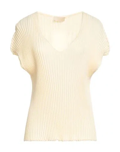 Momoní Woman Sweater Pastel Yellow Size M Cotton In White