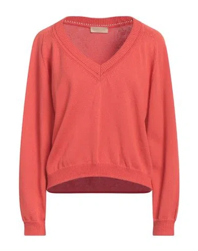 Momoní Woman Sweater Tomato Red Size S Polyamide, Cotton