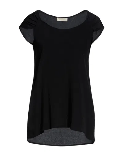 Momoní Woman Top Black Size 6 Acetate, Silk