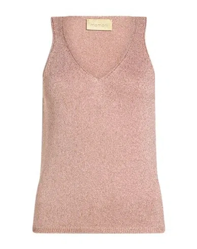 Momoní Woman Top Blush Size M Viscose, Metallic Fiber In Brown