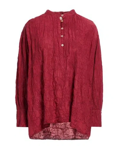 Momoní Woman Top Brick Size 8 Cotton, Silk In Red