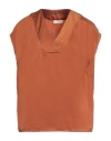 Momoní Woman Top Brown Size 6 Silk