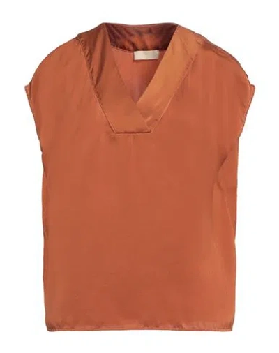Momoní Woman Top Brown Size 6 Silk