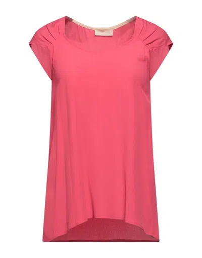 Momoní Woman Top Fuchsia Size 8 Acetate, Silk In Pink